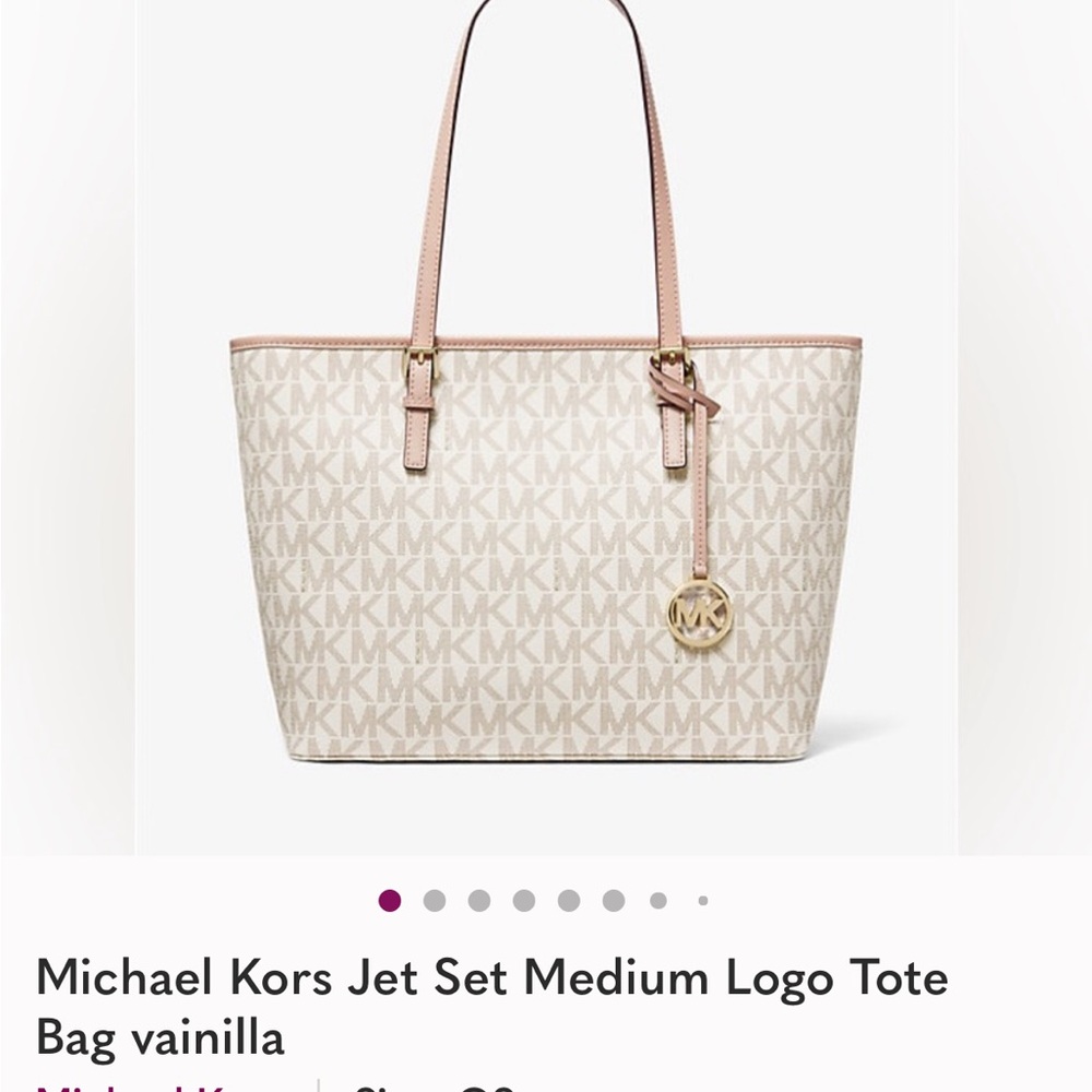 Michael Kors Cream and Tan Logo Tote